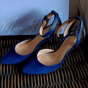 Womens Marc Fisher Blue Leather and Suede Heels. SZ 6.5